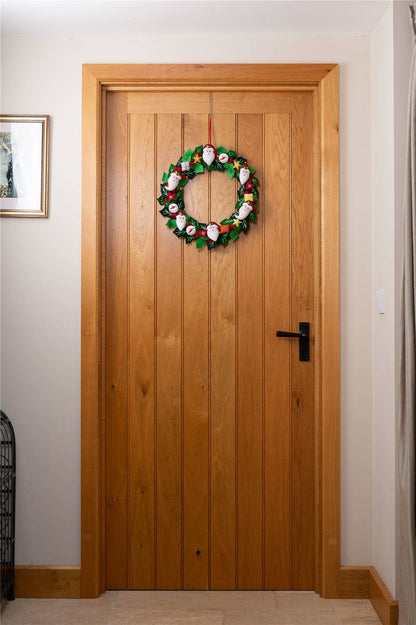 Handmade Felt Wreath Christmas Door Hanging Decoration - 45 cm