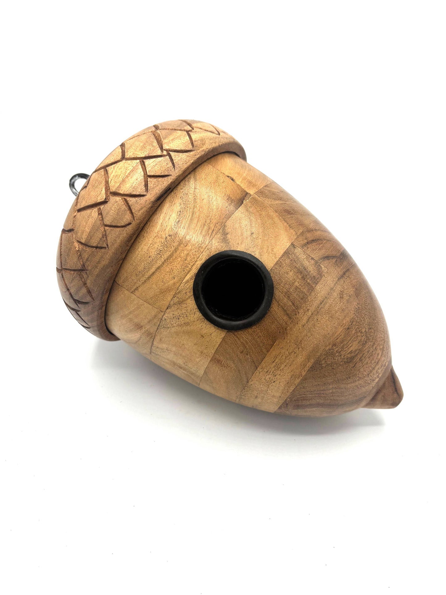 WOODEN ACORN SHAPED BIRD NESTER