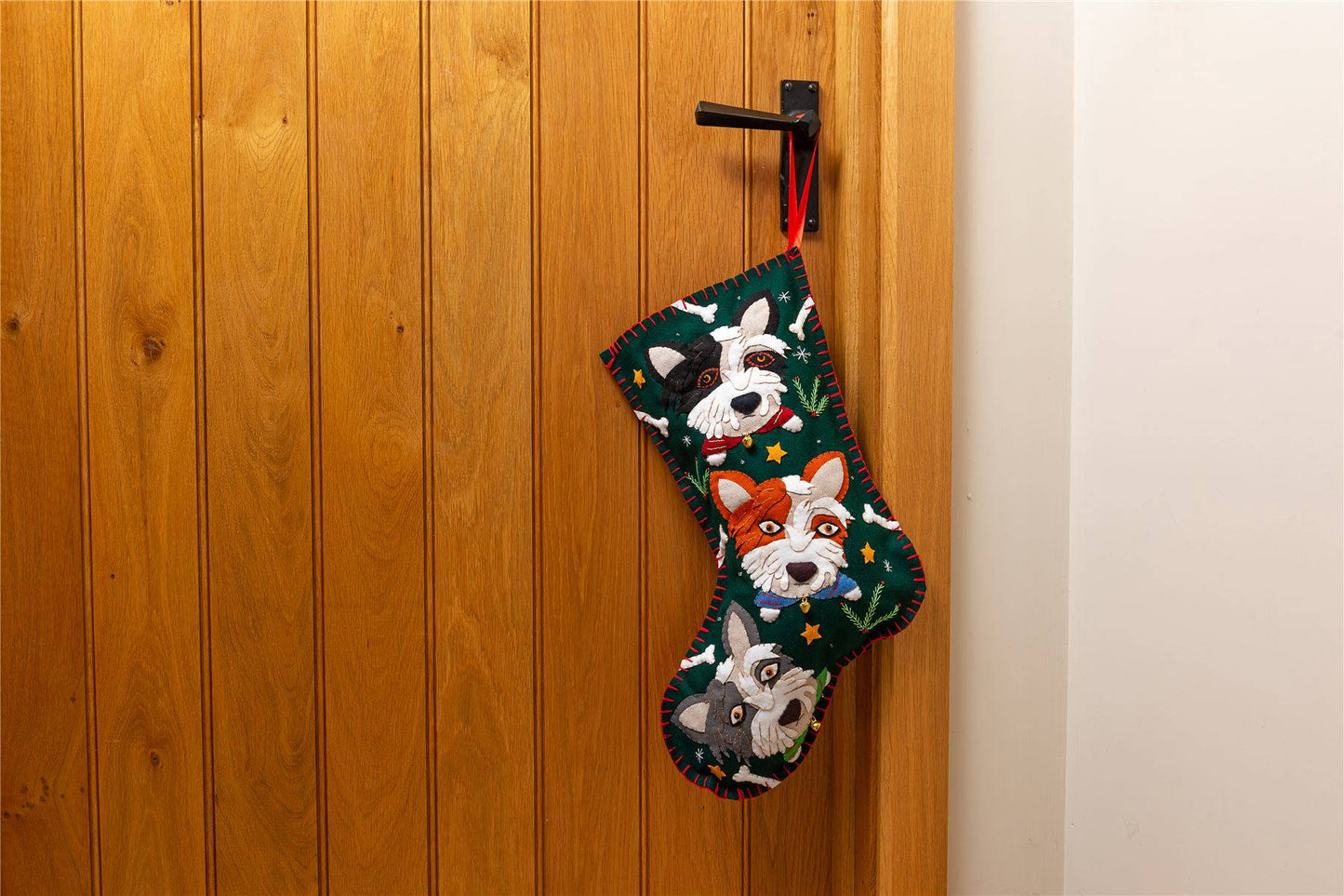 Handmade Felt Dog Christmas Treats Stockingm - 48 cm