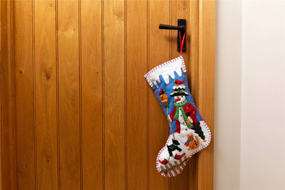 Handmade Felt Snowman Christmas Present Stocking - 48 cm
