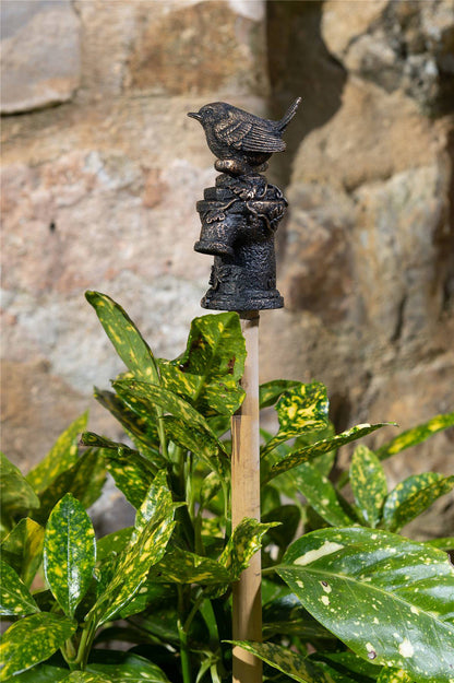 Wren On Tap Cane or Stake Topper