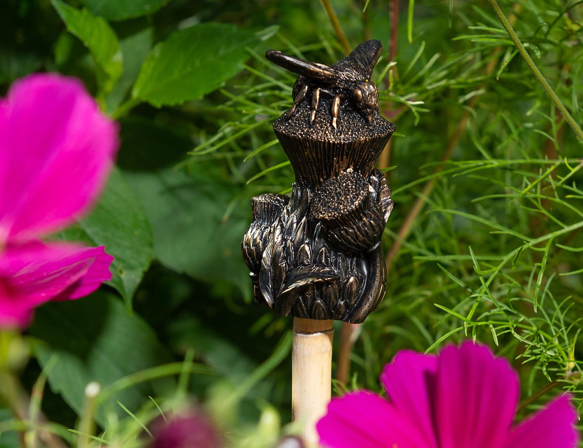 Bee On Thistle Cane or Stake Topper