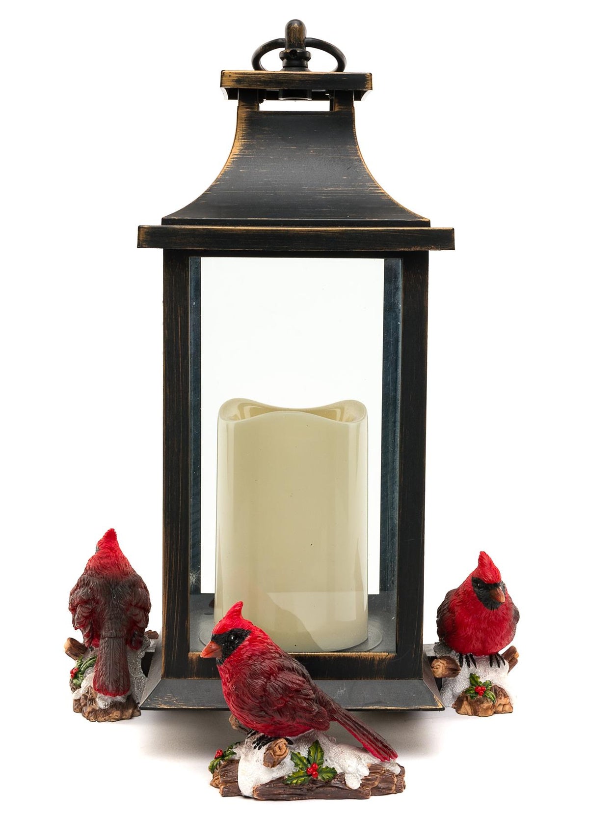 Red Cardinal Bird Plant Pot Feet - Set of 3