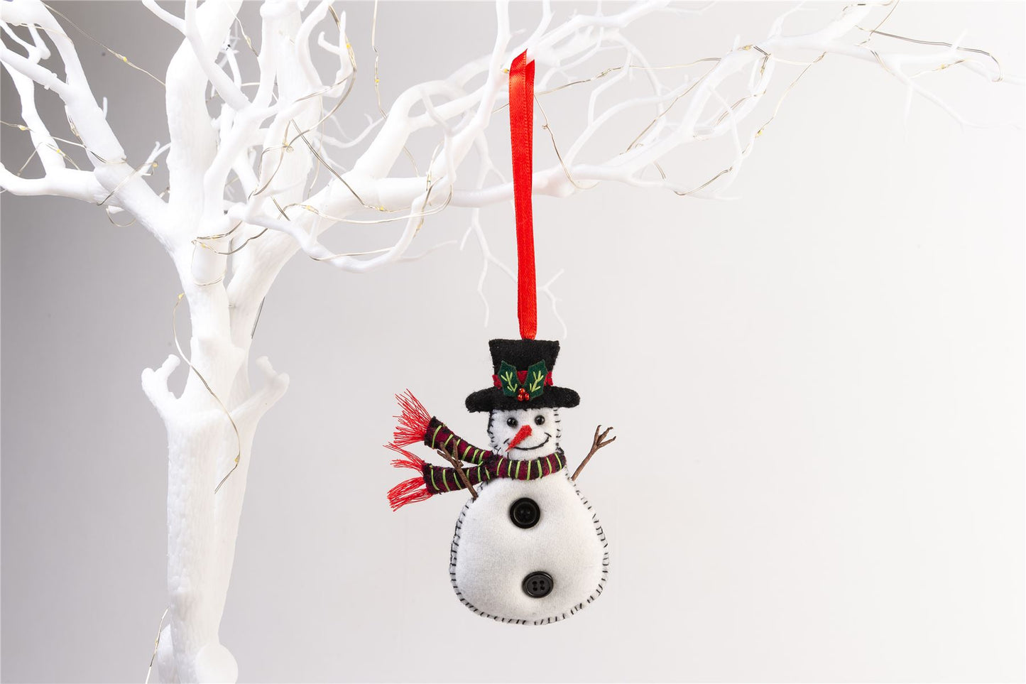 Handmade Felt Snowman Christmas Tree Hanging Decoration -11.5 cm