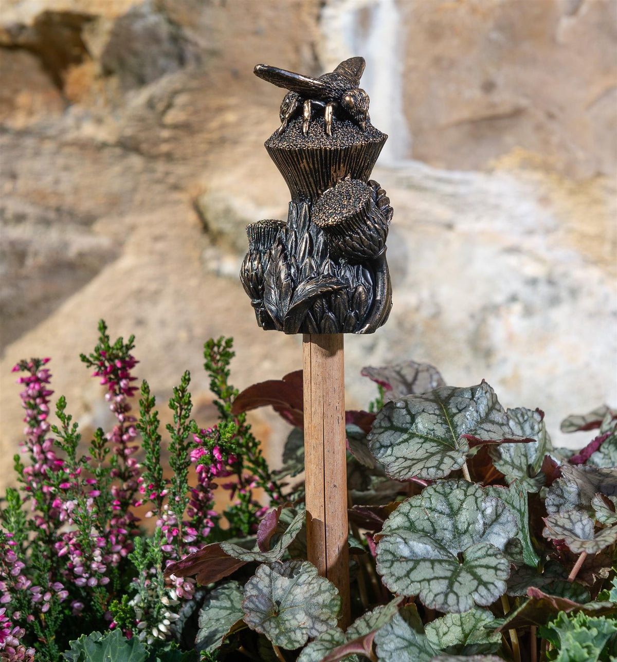 Bee On Thistle Cane or Stake Topper