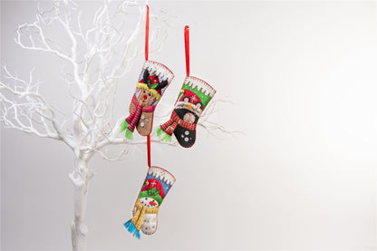 Handmade Felt Cat Christmas Tree Treats Stocking - 15.5 cm