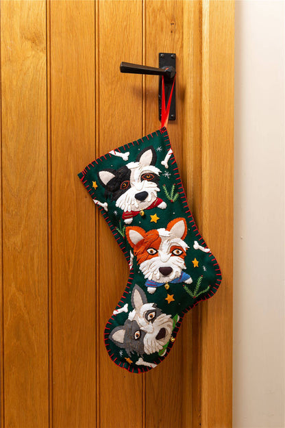 Handmade Felt Dog Christmas Treats Stockingm - 48 cm