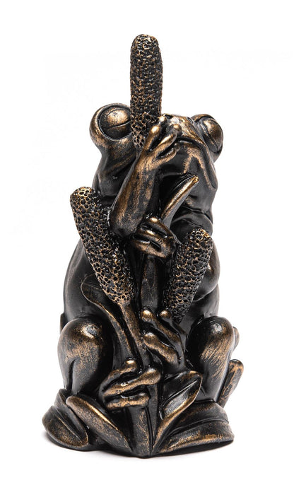 Frog On Bullrush Cane or Stake Topper