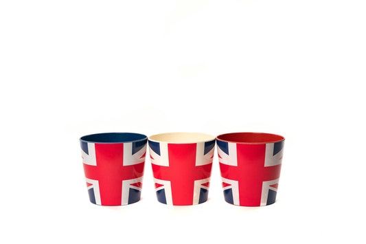 Eco-Pot Bamboo Flags Union Jack, Flag of the United Kingdom - Set of 3
